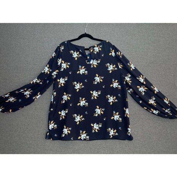 LOFT | Women's Navy Blue Floral Blouse | NWT | Small - Picture 2 of 3